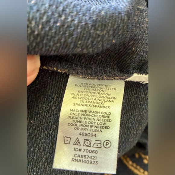 LOFT Medallion Jacquard Shift Dress puff shoulder sleeve comfy cute EUC Sz 6 - Picture 12 of 13